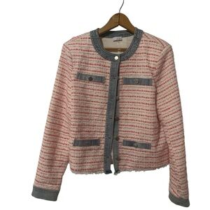 Ecru Pink and Gray Women's Blazer